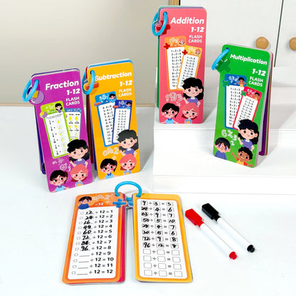 Erasable Math Flash Cards Set Reusable Math Cards