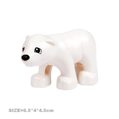 Big Size Building Blocks Cat Dog Pig Rabbit Model Accessories Compatible Bricks Farm Animals Set Assemble Education Toys For Kid