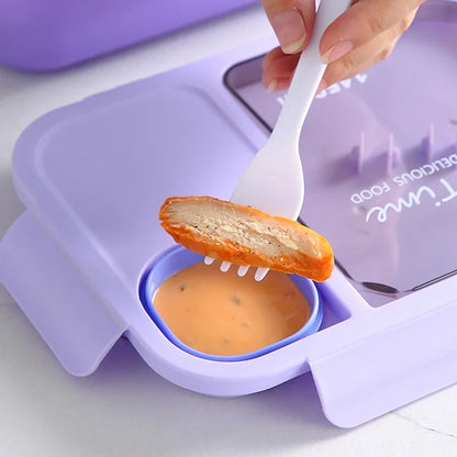 Cute Kawaii 3 Grid Bento Lunch Box Cartoon Kids Sandwich Snack Container