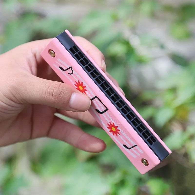 Children Wooden Harmonica Toy Beginner Music Instrument