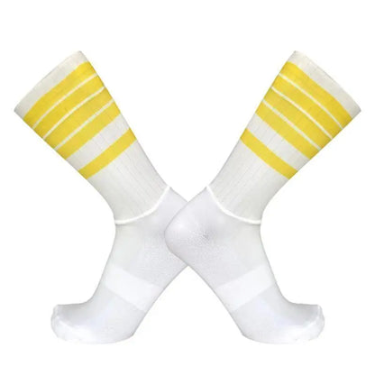 2026 New Socks Aero Anti Slip Silicone Summer Whiteline Cycling Socks Men Bicycle Sport Running Bike Socks Calcetines Ciclismo