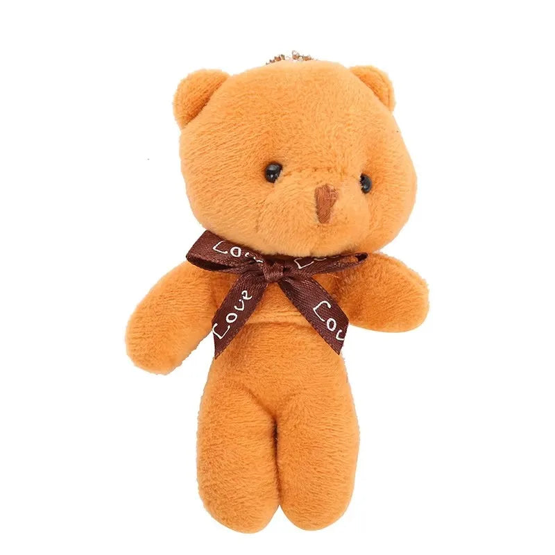 Mini Teddy Bear Plush Keychain Bow Tie Bear Pendant 10 Pack