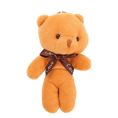 Mini Teddy Bear Plush Keychain Bow Tie Bear Pendant 10 Pack