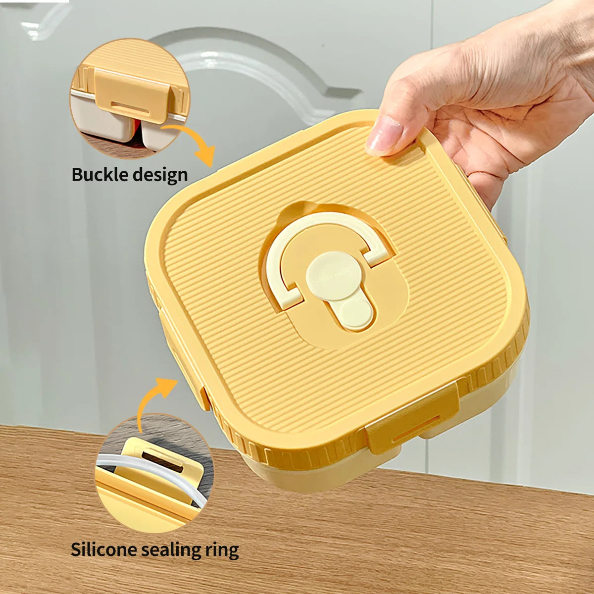 WORTHBUY Portable Plastic Lunch Box With Compartment Microwave Safe Fruit Salad Lunch Container Kid Student Leak-proof Bento Box