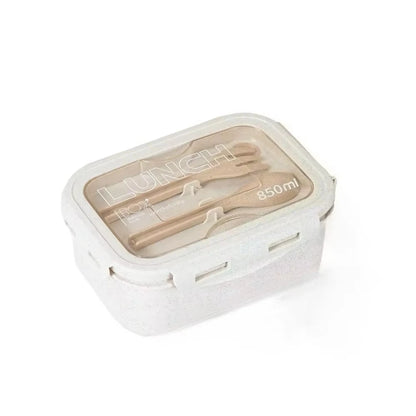 1pc Wheat Straw Lunch Box, Bento Box for Students, Portable Sealed Compartment Lunch Container for Microwave,back to school