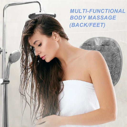 Shower Foot Scrubber Mat Wall Mounted Back Scrubber Pad