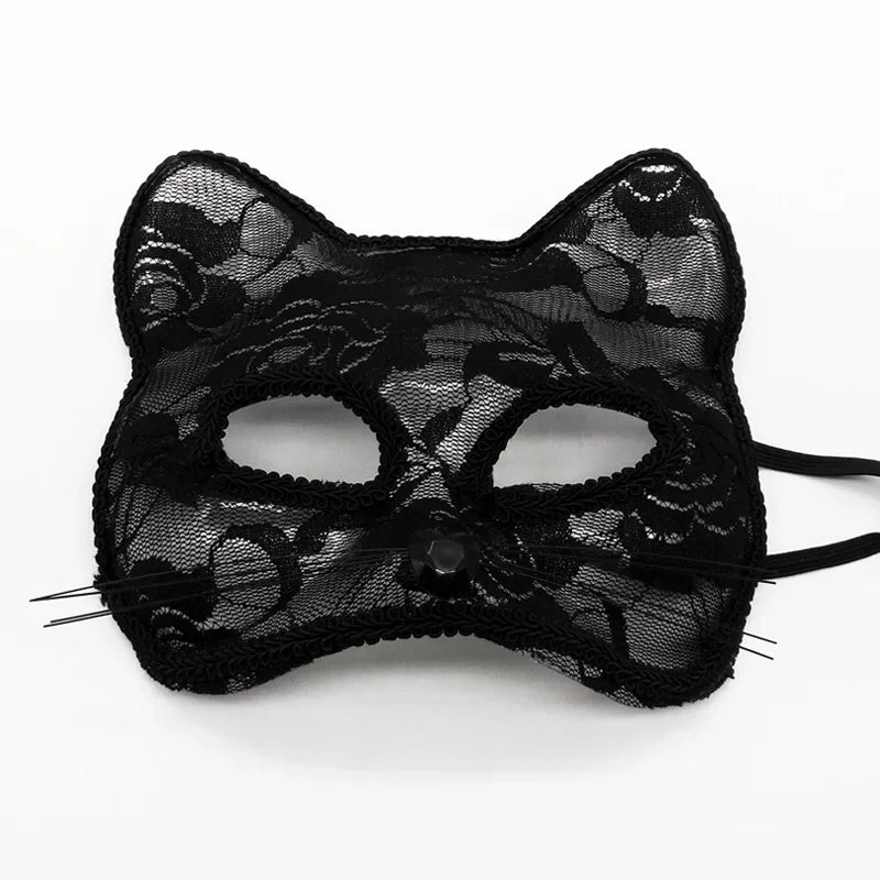 Sexy Lace Cat Masquerade Mask Women Halloween Party Prop
