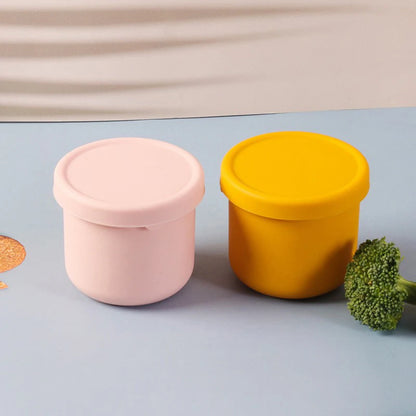 250ML Lunch Box For Kids Salad Dressing Container Non-stick Silicone Lunch Box With Lid Reusable Bento Box Ice Cube Mold