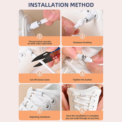 Elastic No Tie Shoelaces Semicircle Lazy Metal Lock Laces
