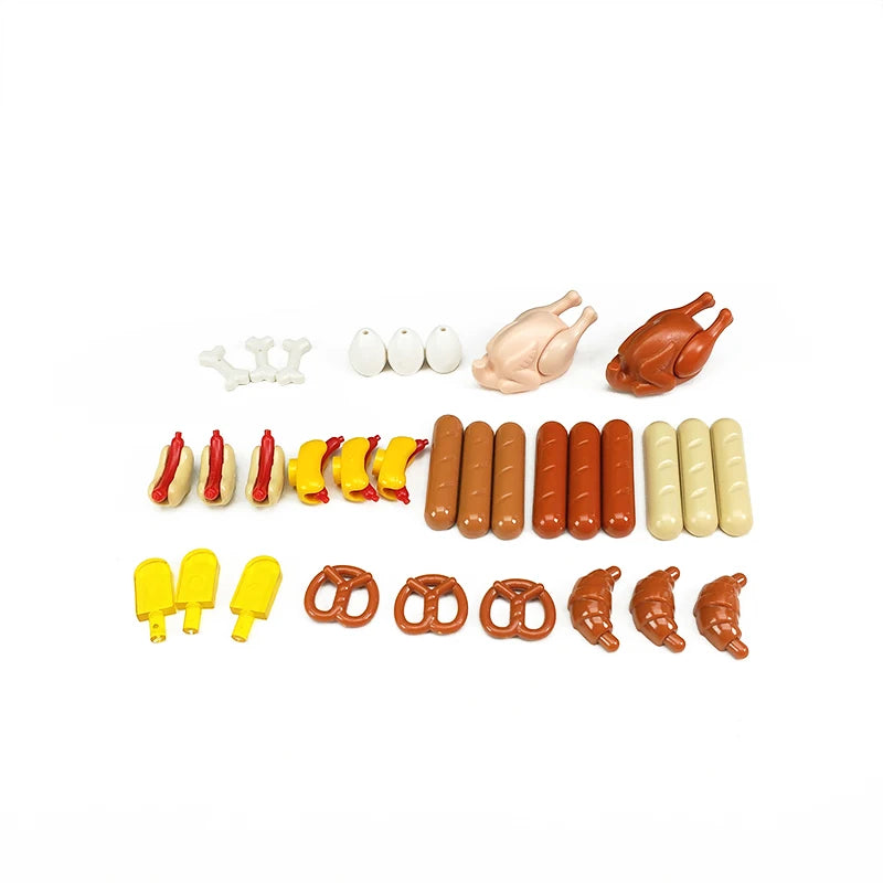 City Food Building Blocks Set Play Food MOC Bricks
