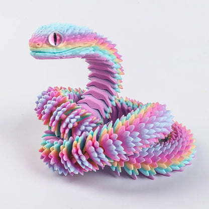 3D Printed Snake Realistic Statue Fidget Toy Desk
