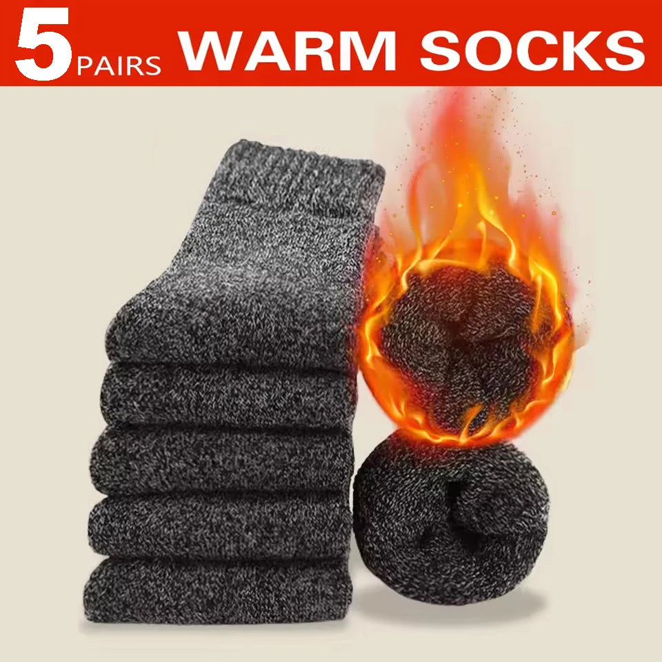 Winter Thick Warm Cashmere Socks Men Retro Snow
