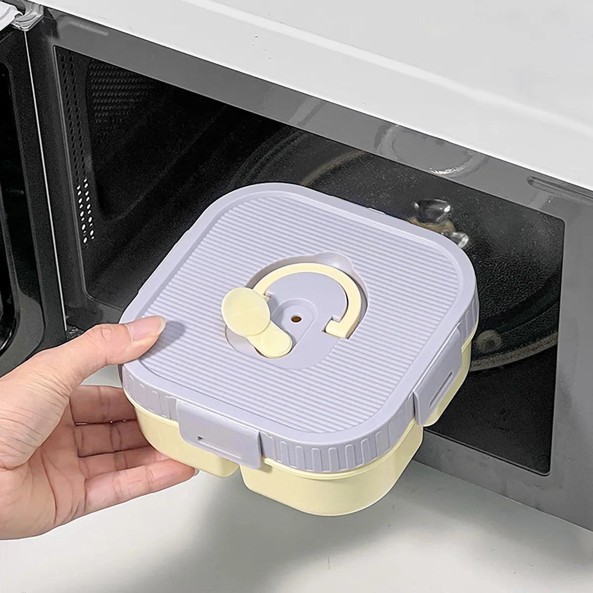 WORTHBUY Portable Plastic Lunch Box With Compartment Microwave Safe Fruit Salad Lunch Container Kid Student Leak-proof Bento Box