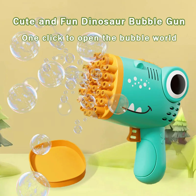 Dinosaur Bubble Machine Gun - Multi Hole Automatic Blower for Outdoor Parties