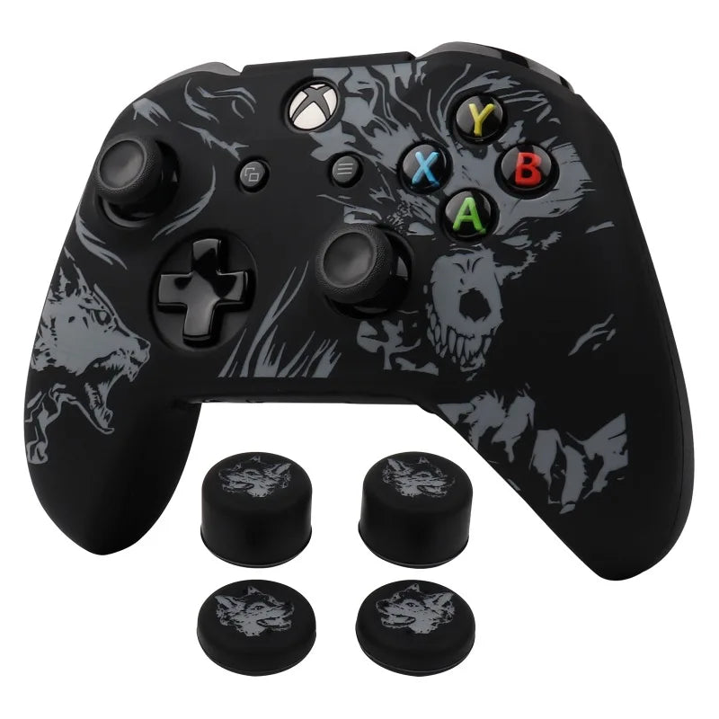 Laser Carving Soft Silicone Cover For Xbox One S Controller Skin Case Gamepad Joystick Accessories for Xbox One X