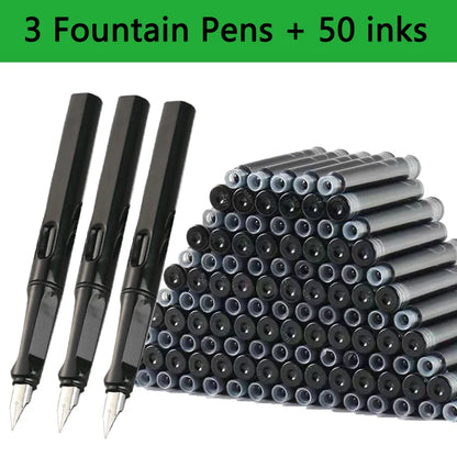 Fountain Pen Replaceable Ink Set Extra Fine Calligraphy Pens 53Pcs