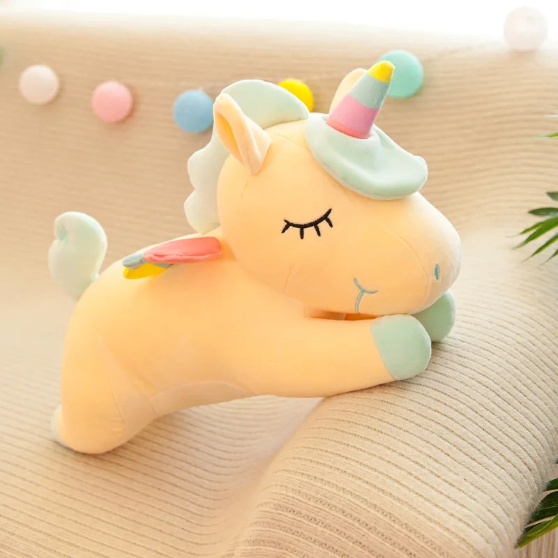 Rainbow Unicorn Plush Toy: Angel Pony Plush Doll Stuffed Cushion
