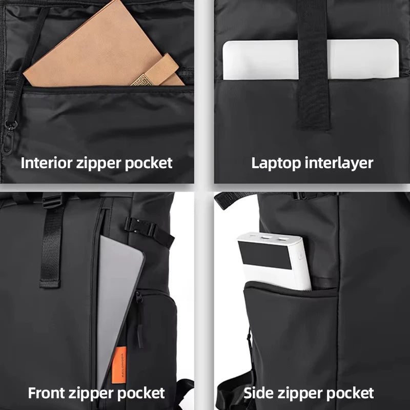 15.6 Laptop Travel Business Backpack Expandable Roll Top Daypack