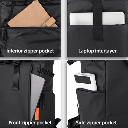 15.6 Laptop Travel Business Backpack Expandable Roll Top Daypack