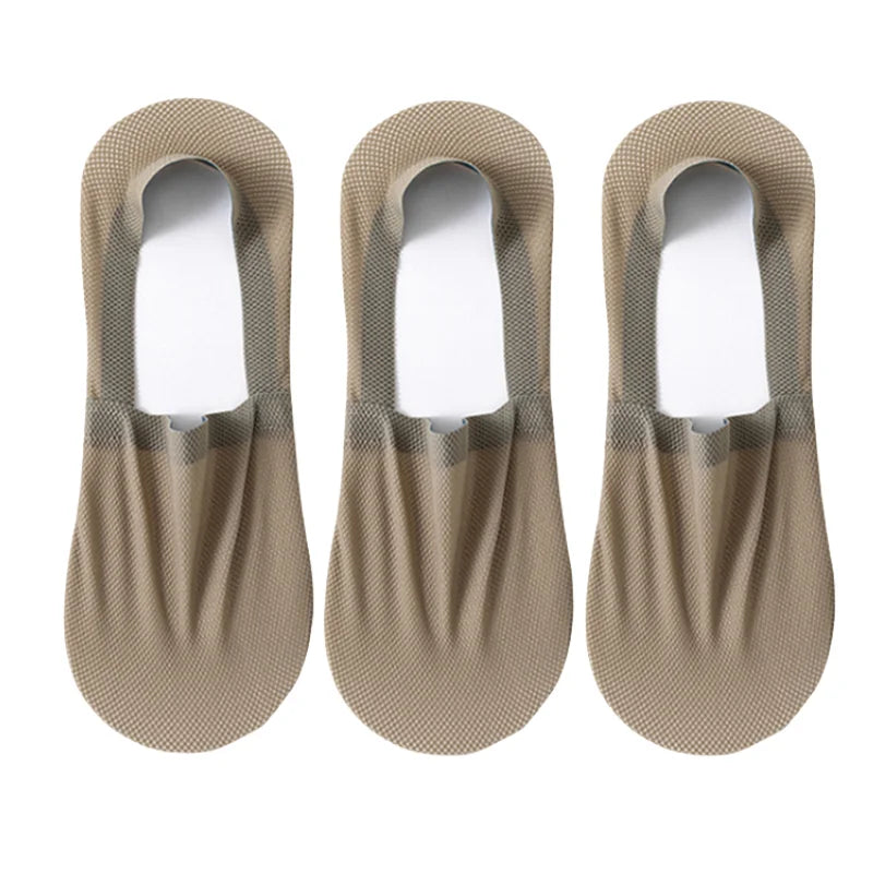 Silicone Non Slip Low Cut Socks Men Boat Thin