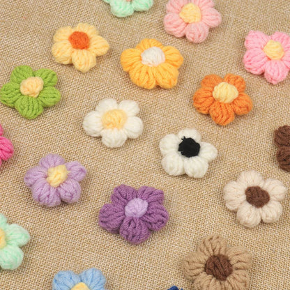 Hand Knitted Fabric Flowers DIY Sewing Craft Appliques