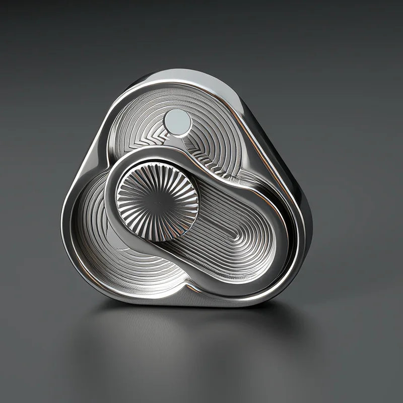 Triangle Fidget Push Coin Spinner Metal EDC Decompression Toy