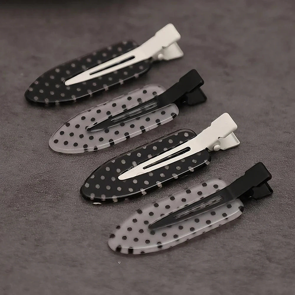 Polka Dot Acrylic Hair Clips Women BB Hair Snap Barrettes