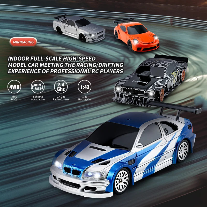 1:43 Gyro RC Drift Car 4WD Radio Control Mini Model