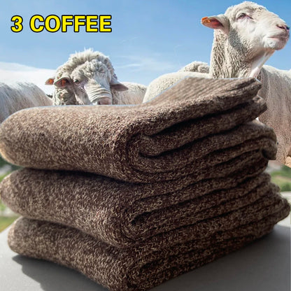 Winter Warm Wool Socks Men Thick Towel Bottom 3 Pairs