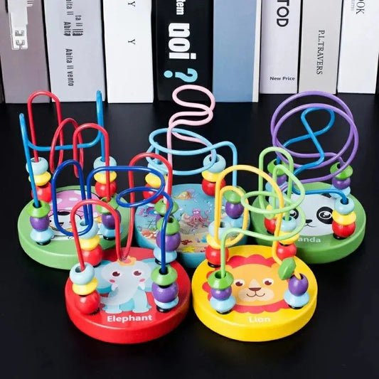 Wooden Bead Maze Toy Preschool Learning Circle