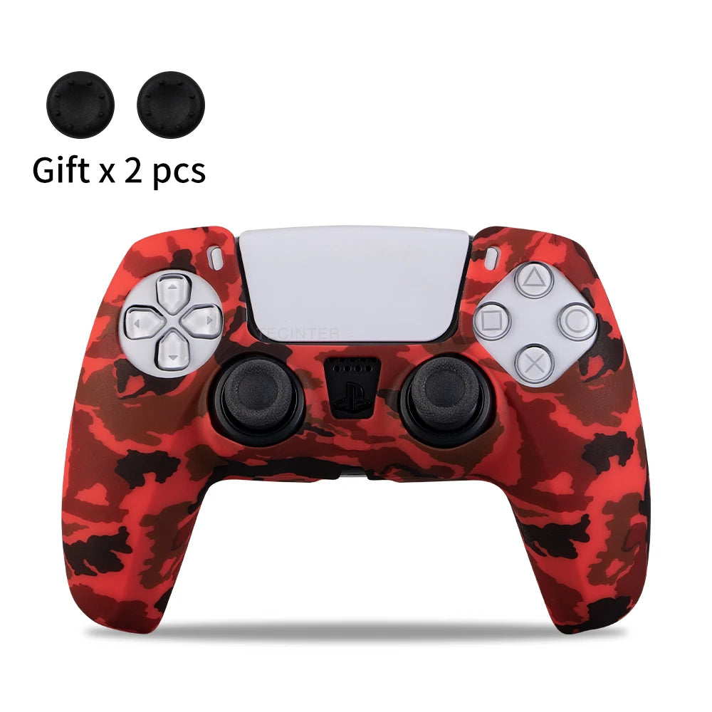 Silicone Protective Cover Sleeve For PS5 Controller Accessories Rubber Case For PS5 Slim Gamepad Joysticks Thumb Grips Caps