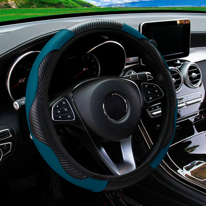Carbon Fiber Steering Wheel Cover for 14.5 to 15 Inch Wheels