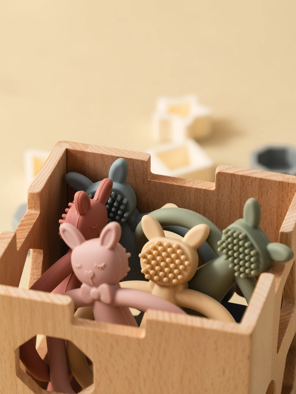 Silicone Rabbit Baby Teether Toy Infant Nursing Chew