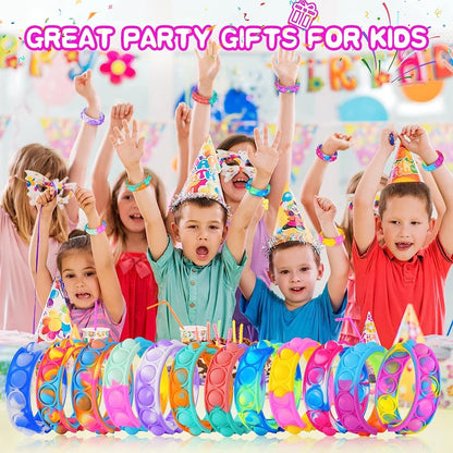 Fidget Pop Bracelet Party Favors Bubble Wristband 12 Pack