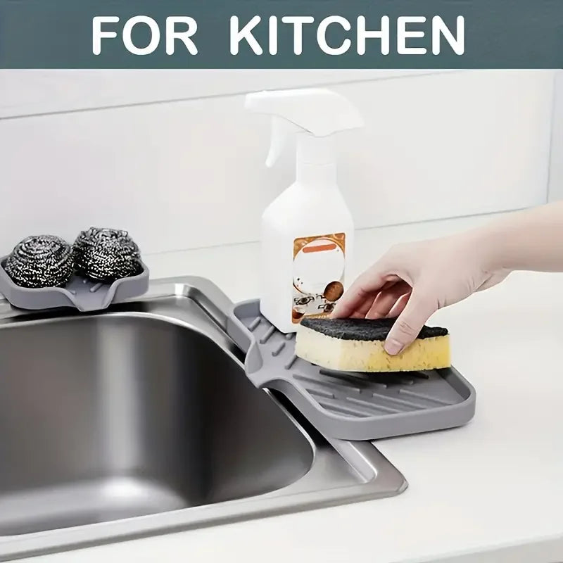 Silicone Faucet Mat Kitchen Sink Splash Guard Tray Drain Pad
