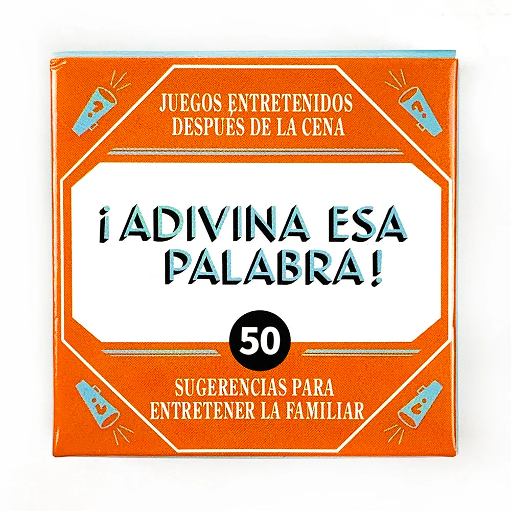 Mini ¡Adivina Esa Palabra! 50 Spanish Family Game Cards – After Dinner Entertainment & Interactive Word Guessing for Family