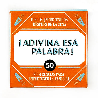 Mini ¡Adivina Esa Palabra! 50 Spanish Family Game Cards – After Dinner Entertainment & Interactive Word Guessing for Family
