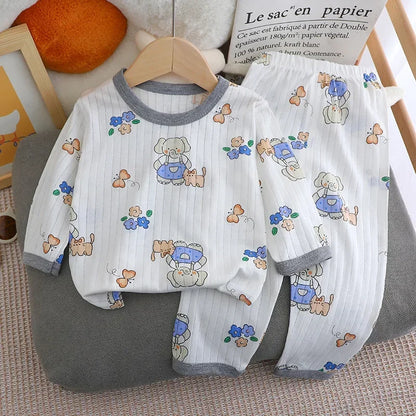 Child Pajam Baby Clothes Loungewear Long Sleeve Set