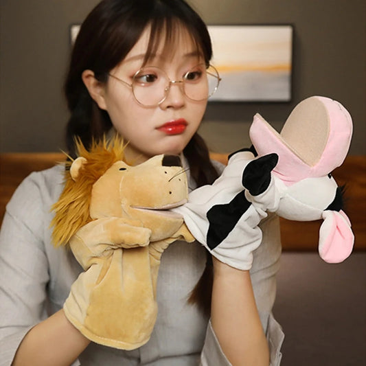 Cartoon Plush Hand Finger Puppets Family Storytelling Toy