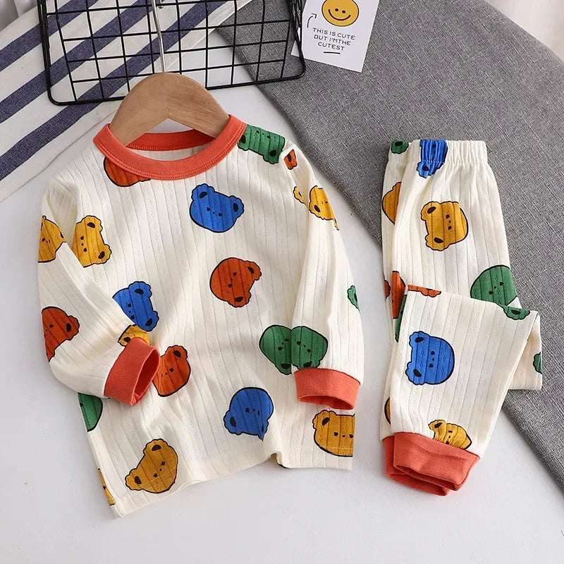 Child Pajam Baby Clothes Loungewear Long Sleeve Set