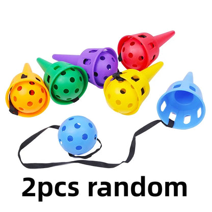 Throwing Catching Ball Game Set Scoop Launcher Toy