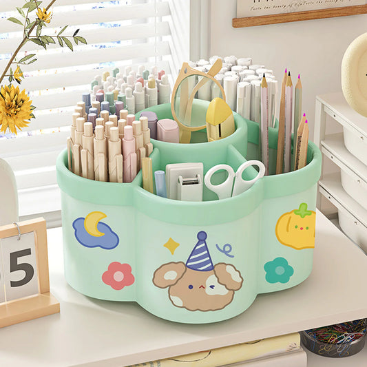 Rotating Pen Holder Desk Organizer Storage Box Caddy