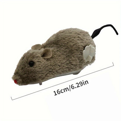 Wind Up Plush Mouse Toy Mechanical Moving Cat Teaser