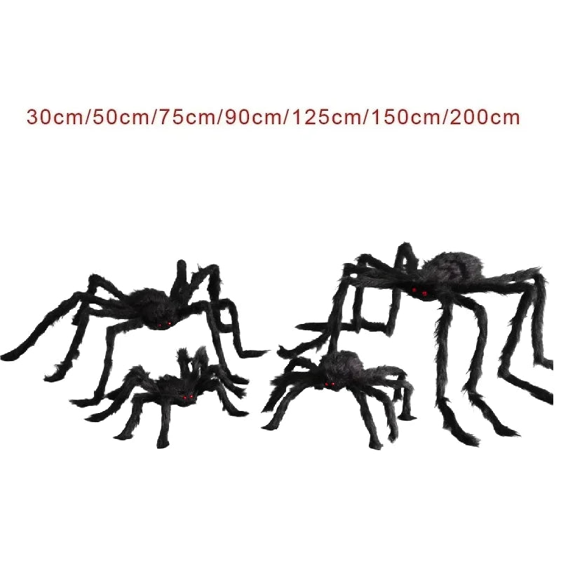 Halloween Giant Plush Spider Black Outdoor Decor Prop