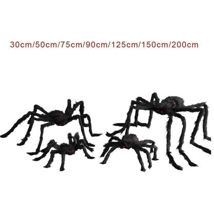 Halloween Giant Plush Spider Black Outdoor Decor Prop