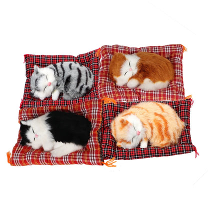 Simulation Sleeping Cat Dashboard Decoration Plush Ornament