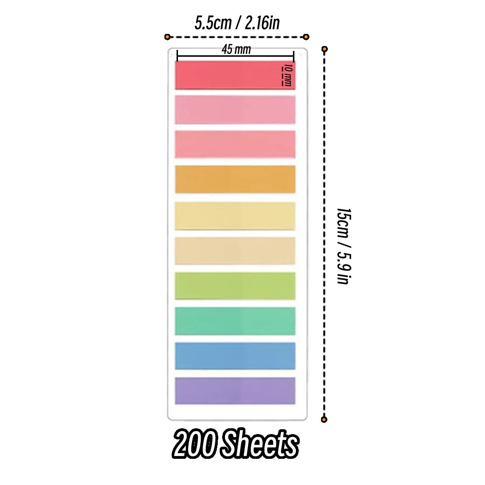 Transparent Colorful Index Sticky Note Pads Self-Adhesive