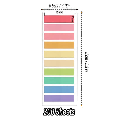 Transparent Colorful Index Sticky Note Pads Self-Adhesive