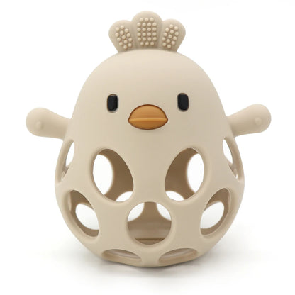 Baby Silicone Teether Toy Cartoon Chick Chewing Trainer