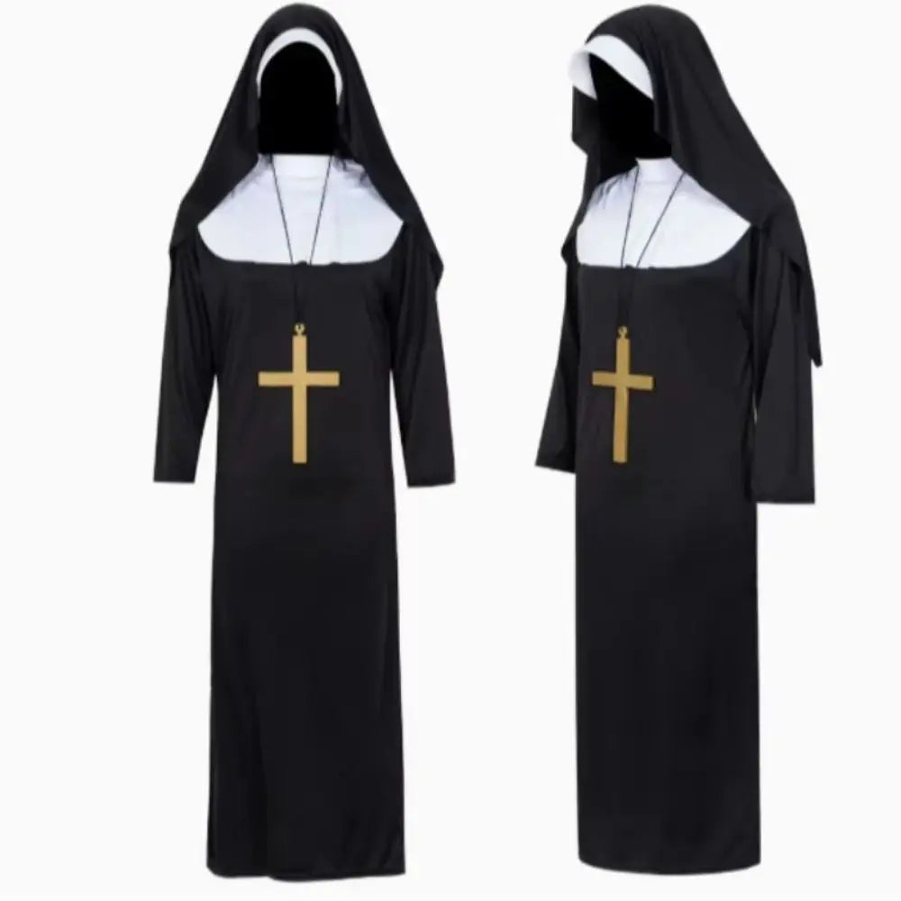 Full Length Virgin Mary Costume Vintage Style Retro Design Nun Costume Fancy Dress Long Dress Long Robe Costume Women